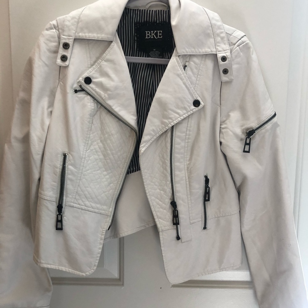 White Faux Leather Jacket